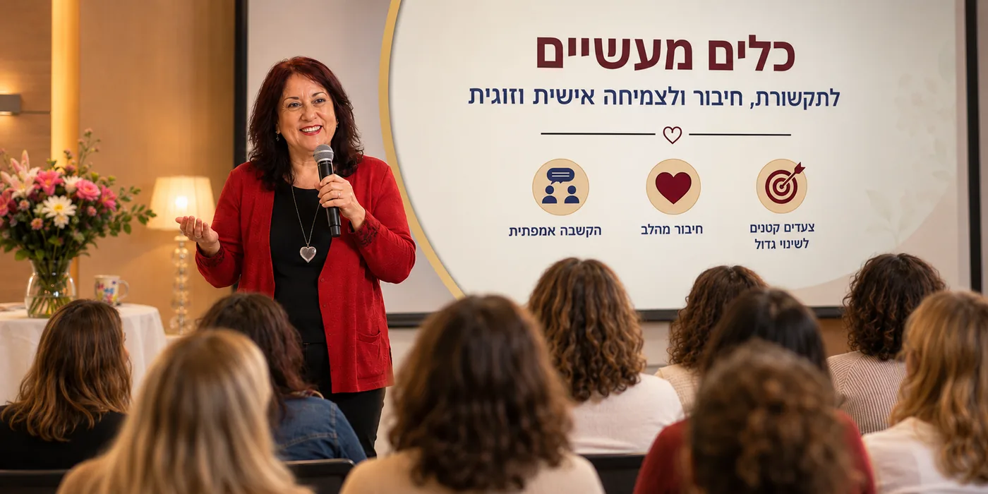 הרצאות על זוגיות העצמה אישית ושפע בחיים עם שרה זלוף