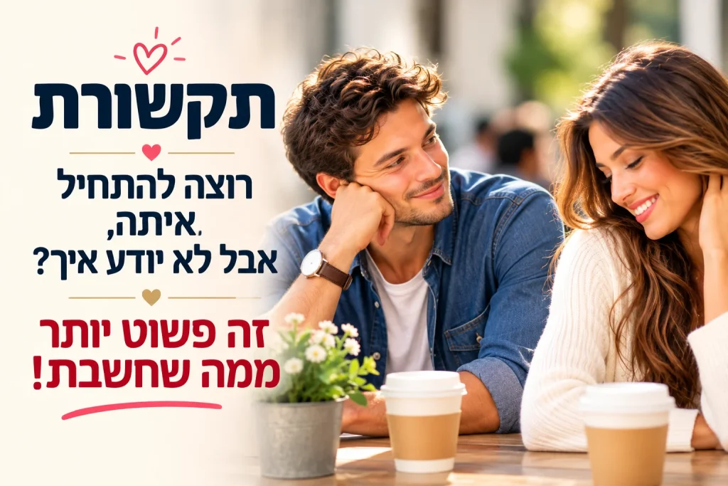 זוג יושב בבית קפה: איך להתחיל שיחה ולתקשר נכון עם בחורה